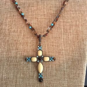 Beaded cross necklace
